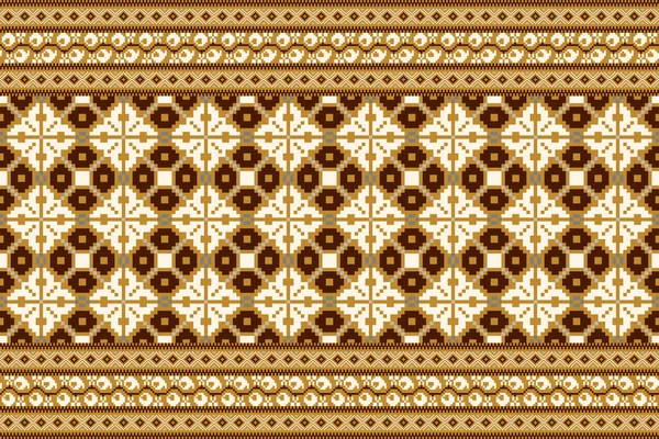 Beautiful Floral Cross Stitch Pattern Geometric Ethnic Oriental Pattern Traditional — стоковый вектор