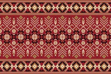 Beautiful floral seamless pattern.geometric ethnic oriental pattern traditional Aztec style abstract vector illustration.design for texture,fabric,clothing,wrapping,decoration,carpet,print.boho style.