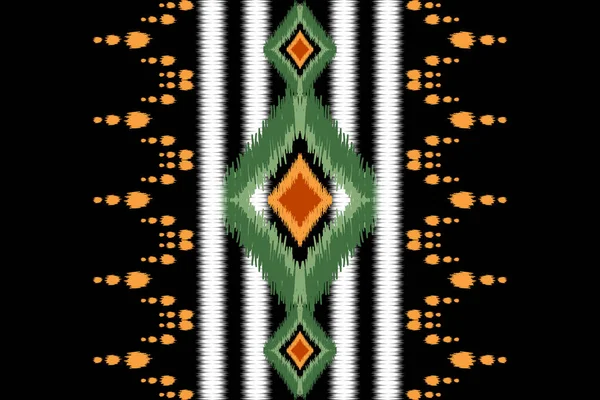 African Ikat Paisley Embroidery Geometric Ethnic Oriental Seamless Pattern Traditional — 스톡 벡터
