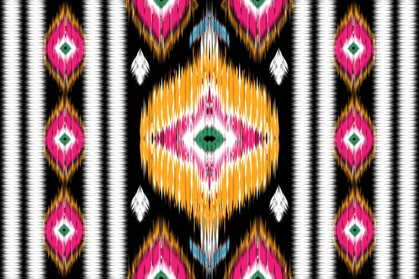 African Ikat Paisley Embroidery Geometric Ethnic Oriental Seamless Pattern Traditional — Vector de stock
