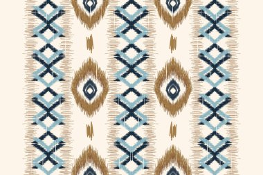 African Ikat paisley embroidery.geometric ethnic oriental seamless pattern traditional on white background.Aztec style abstract vector illustration.design for texture,fabric,clothing,wrapping,carpet.