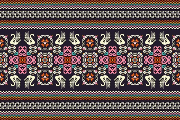 아름다운 기하학적 민족의 전통적 그라운드 Aztec 스타일 추상적 일러스트레이션 디자인을 — 스톡 벡터