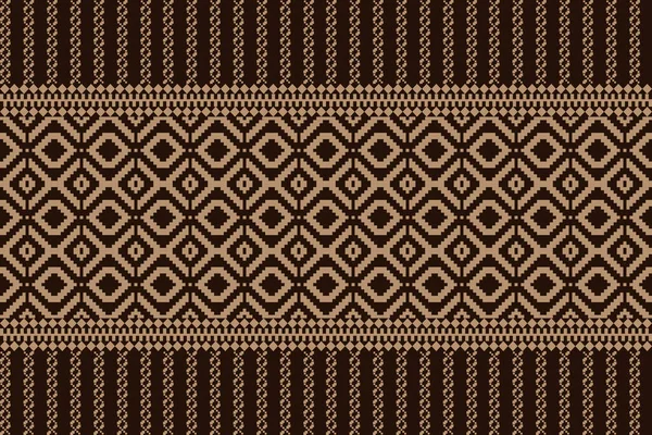 Beautiful Thai Seamless Pattern Geometric Ethnic Oriental Pattern Traditional Black — стоковый вектор