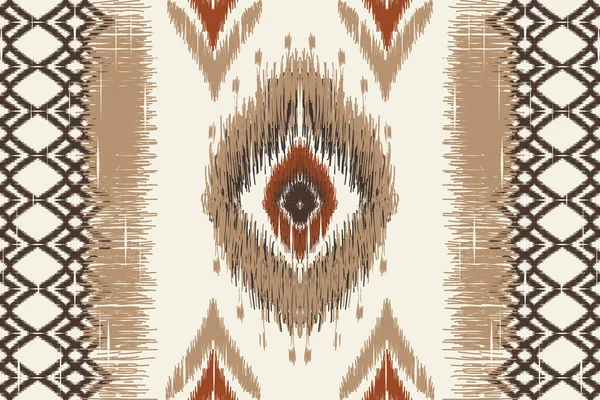 African Ikat Embroidery White Background Геометричний Етнічний Східні Безшовні Візерунки — стоковий вектор