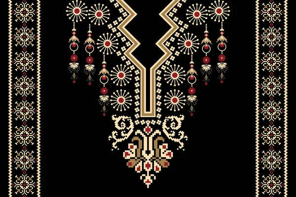 Belle Figure Collier Tribal Motif Ethnique Géométrique Floral Traditionnel Sur — Image vectorielle