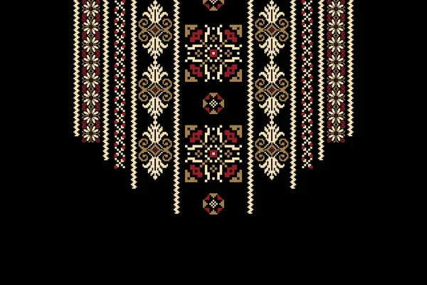 Belle Figure Collier Tribal Motif Ethnique Géométrique Floral Traditionnel Sur — Image vectorielle