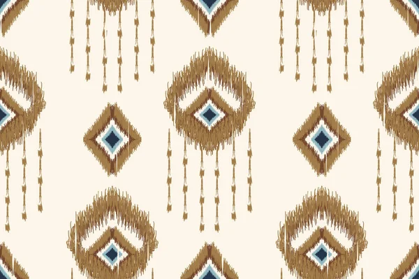 Figura Tribal Africana Ikat Paisley Bordado Sobre Fondo Blanco Geométrico — Archivo Imágenes Vectoriales