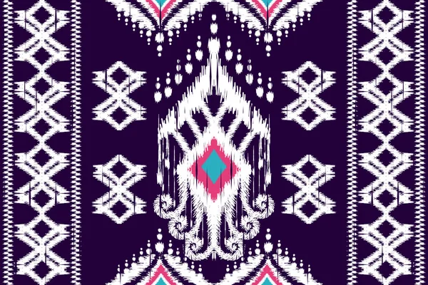 Africano Ikat Paisley Bordado Roxo Background Geometric Étnico Oriental Sem —  Vetores de Stock