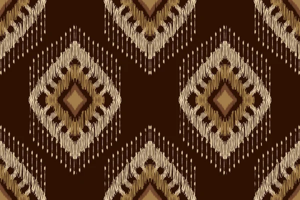 Ikat Paisley Background Geometric Ethnic Oriental Seamless Pattern Aztec Style — стоковый вектор