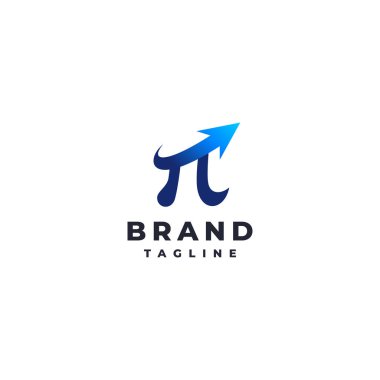 Altın Oran Phi Sembolü ve Yukarı Oklu Logo Tasarımı. Eğitim kurumları ve teknoloji ürünleriyle uyumlu.