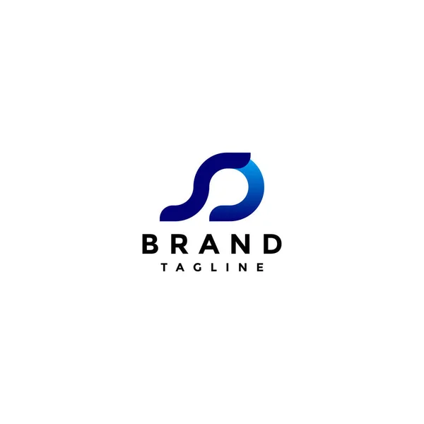 Simple Logo Design Letter Connected Letter Part Infinity Line Consisting — Vector de stock