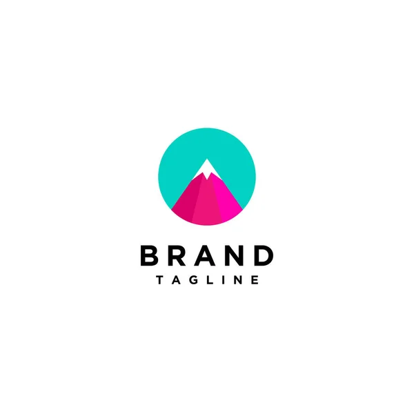 Cream Colored Mountain Peak Minimalist Logo Design Pencil Tip Resembles — Stock Vector
