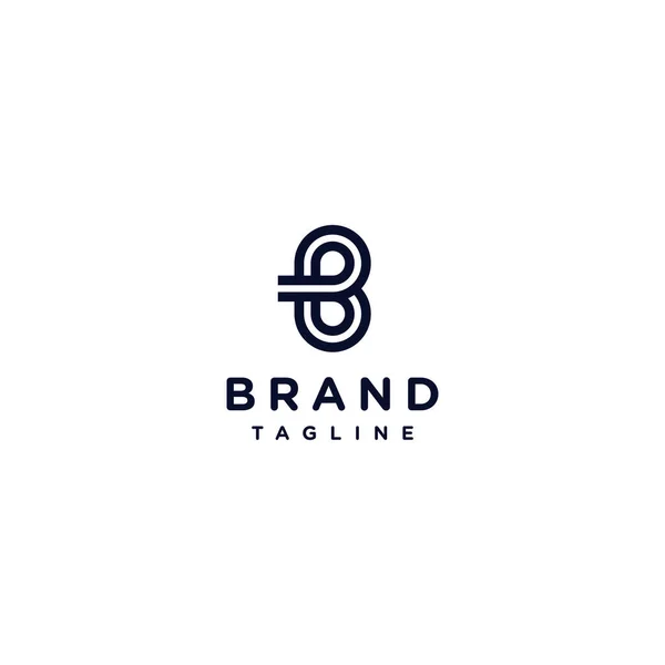 Simples Carta Logo Design Duas Linhas Contínuas Formam Uma Letra — Vetor de Stock