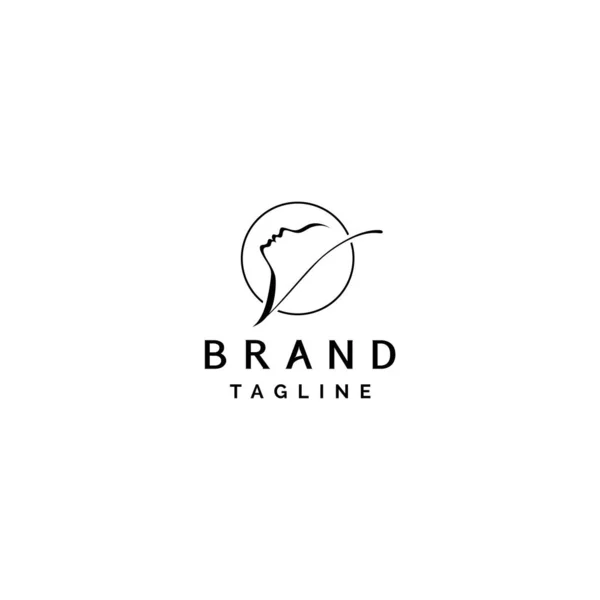 Inicial Forma Mulher Face Silhouette Logo Design Design Elegante Letra — Vetor de Stock