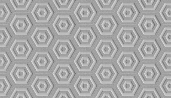 背景や壁紙の幾何学的な正方形のパターンでシームレスな黒白とグレーのコンクリート壁のタイルのテクスチャ モノクロトーン 六角形 — ストック写真