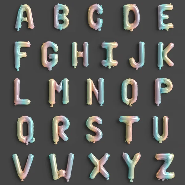 Buchstaben Von Bis Abbildung Von Typ Edlen Regenbogenballons Isoliert Auf — Stockfoto