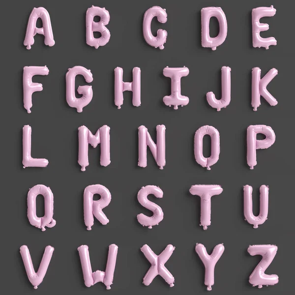 Buchstaben Von Bis Abbildung Von Typ Pastellrosa Luftballons Isoliert Auf — Stockfoto