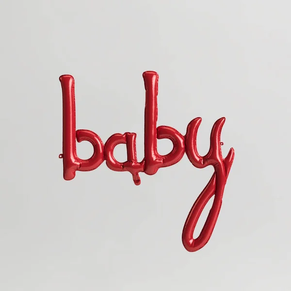 Baby Wort Förmige Illustration Von Roten Luftballons Isoliert Auf Weißem — Stockfoto