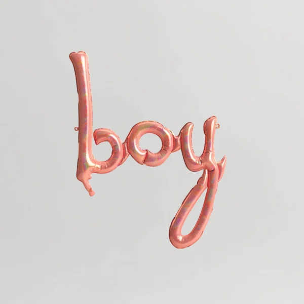 Αγόρι Λέξη Σχήμα Απεικόνιση Του Holo Ροζ Μπαλόνια Που Απομονώνονται — Φωτογραφία Αρχείου