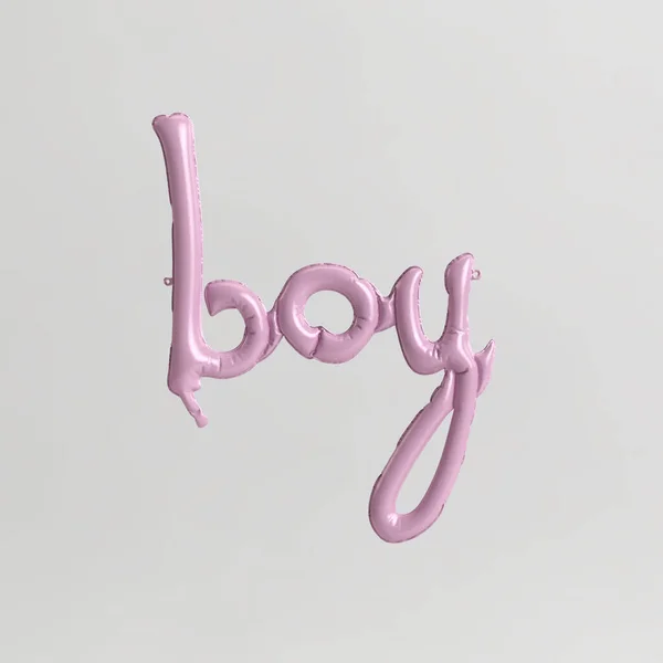 Boy Word Shaped Ilustração Tipo Pastel Subiu Balões Isolados Fundo — Fotografia de Stock