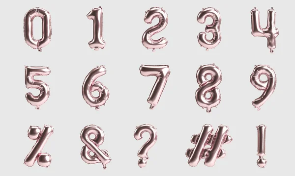 Πίνακας Αριθμού Και Σήμα Απεικόνιση Του Τύπου Ροζ Χρυσά Μπαλόνια — Φωτογραφία Αρχείου