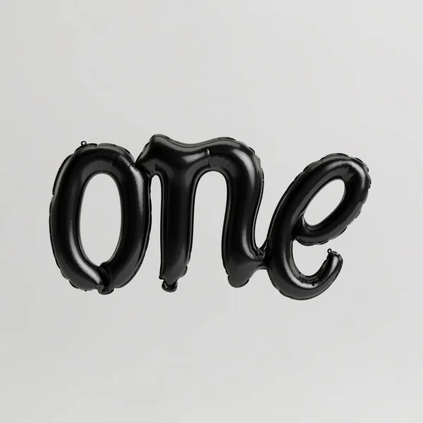 Μια Λέξη Σχήμα Εικόνα Του Μαύρου Μπαλονιού Απομονώνονται Λευκό Φόντο — Φωτογραφία Αρχείου