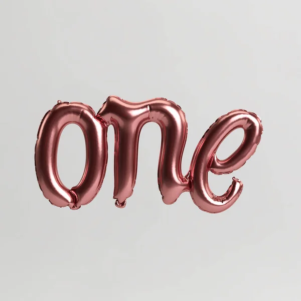 Eine Wortgeformte Illustration Metallischer Roségoldballons Auf Weißem Hintergrund — Stockfoto