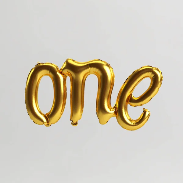 Uma Ilustração Forma Palavra Balões Ouro Tipo Isolados Fundo Branco — Fotografia de Stock