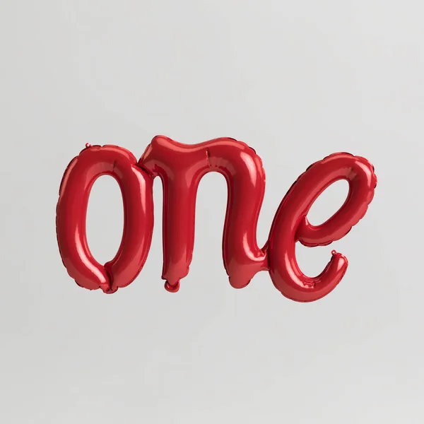 Jedno Slovo Tvaru Ilustrace Červené Balónky Izolované Bílém Pozadí — Stock fotografie