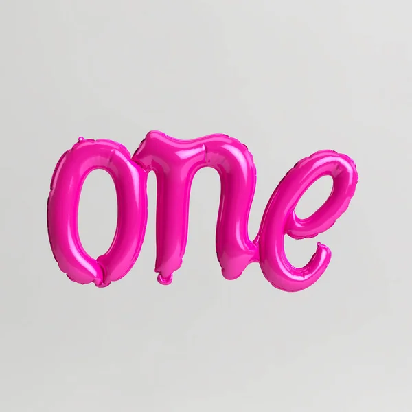 Jedno Słowo Kształcie Ilustracja Typu Różowe Balony Izolowane Białym Tle — Zdjęcie stockowe