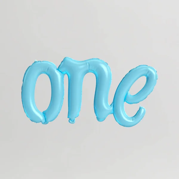 One Word Shaped Illustration Skyblue Balloons Isolated White Background — Stock Photo, Image