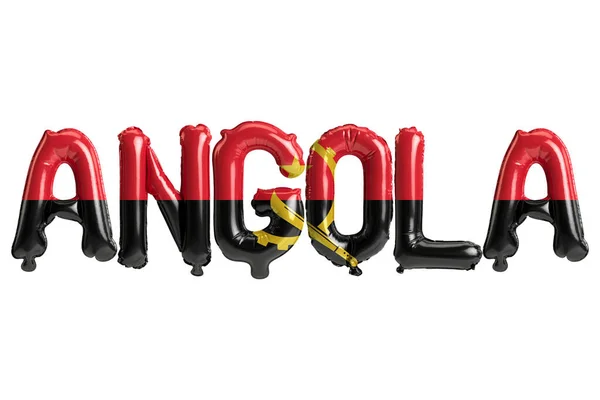 Ilustración Angola Carta Globos Con Banderas Color Aislado Blanco —  Fotos de Stock
