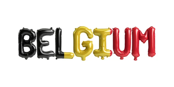 Illustration Belgium Letter Balloons Flags Color Isolated White — Foto Stock