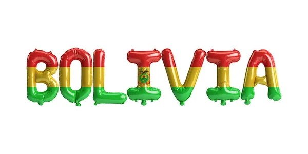 Illustration Ballons Lettres Boliviennes Avec Drapeaux Couleur Isolée Sur Blanc — Photo