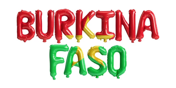 Illustratie Van Burkina Faso Letter Ballonnen Met Vlaggen Kleur Geïsoleerd — Stockfoto