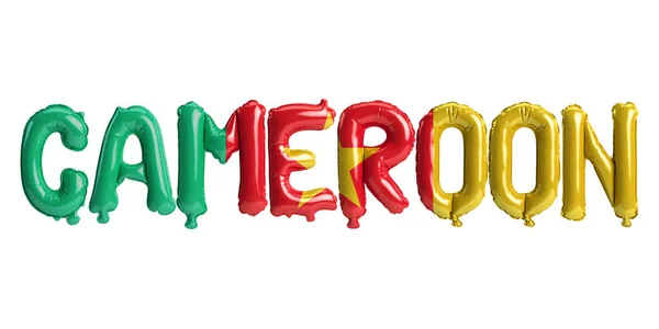 Illustration Cameroon Letter Balloons Flags Color Isolated White — Stock Fotó