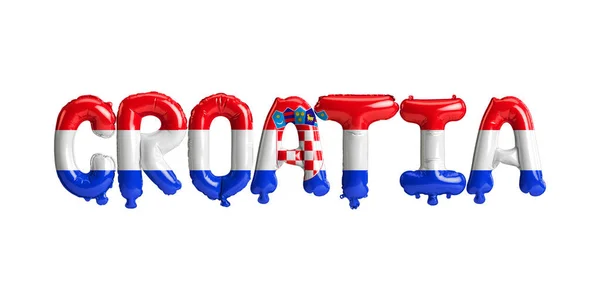 Illustration Croatia Letter Balloons Flags Color Isolated White — Foto Stock