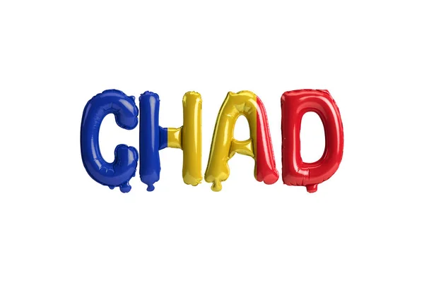 Illustration Chad Letter Balloons Flags Color Isolated White — Stock Fotó