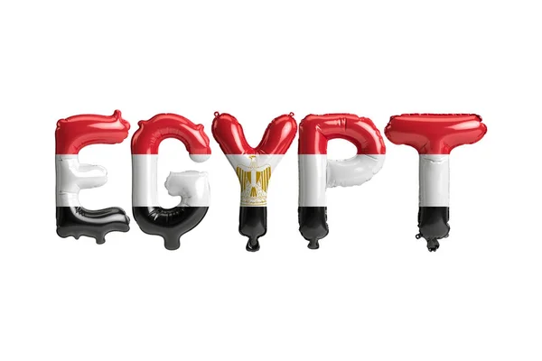 Illustration Egypt Letter Balloons Flags Color Isolated White — Foto Stock