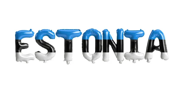 Illustration Estonia Letter Balloons Flags Color Isolated White — Foto Stock