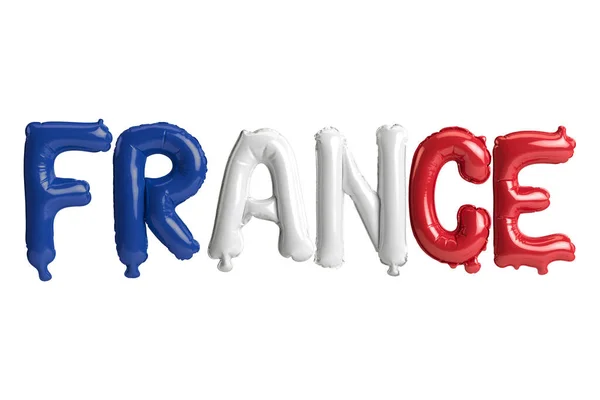 Ilustracja Francusko Literowe Balony Flagami Koloru Izolowanego Białym — Zdjęcie stockowe