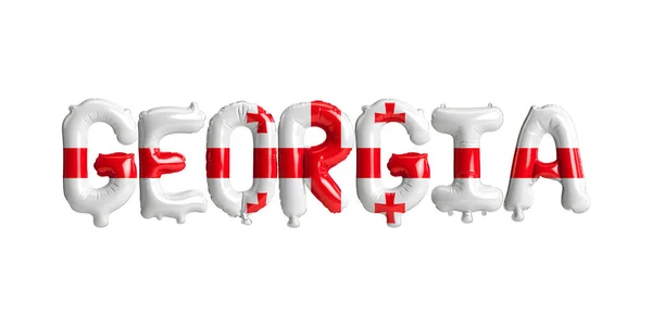 Illustration Geargia Letter Balloons Flags Color Isolated White — Foto Stock