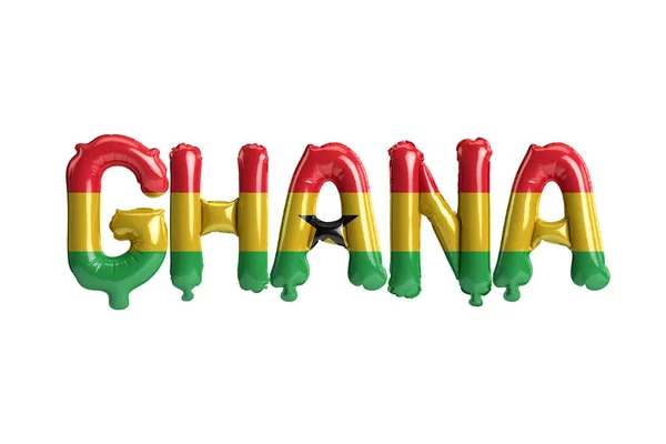 Illustration Ghana Letter Balloons Flags Color Isolated White — Stock Fotó