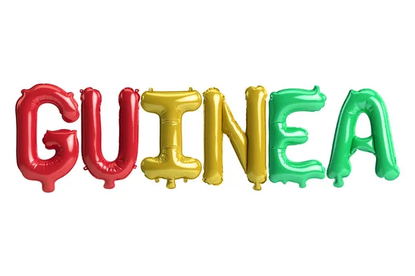 Illustratie Van Guinee Brief Ballonnen Met Vlaggen Kleur Geïsoleerd Wit — Stockfoto