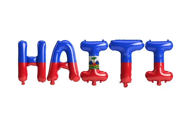 Illustration Haiti Letter Balloons Flags Color Isolated White — Stock Fotó