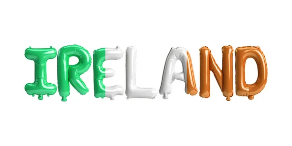 Illustration Ireland Letter Balloons Flags Color Isolated White — 스톡 사진