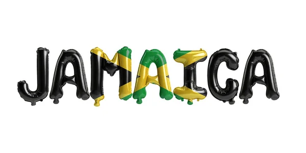 Illustratie Van Jamaica Letter Ballonnen Met Vlaggen Kleur Geïsoleerd Wit — Stockfoto