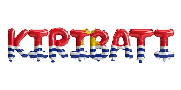 Illustratie Van Kiribatti Letter Ballonnen Met Vlaggen Kleur Geïsoleerd Wit — Stockfoto