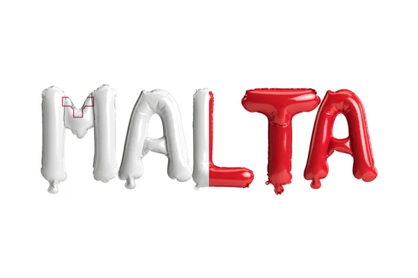 Illustration Malta Letter Balloons Flags Color Isolated White — Fotografia de Stock