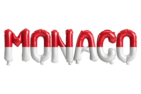 Ilustracja Monako Literowe Balony Flagami Koloru Izolowanego Białym — Zdjęcie stockowe